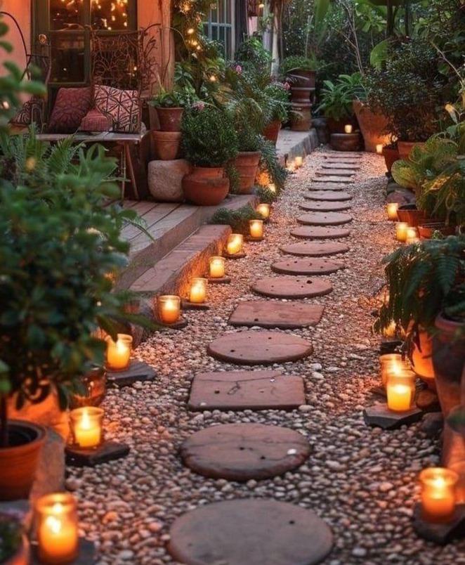 Candlelit Pathway