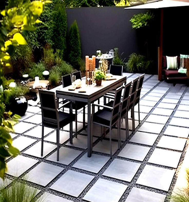 Geometric Paver Patio