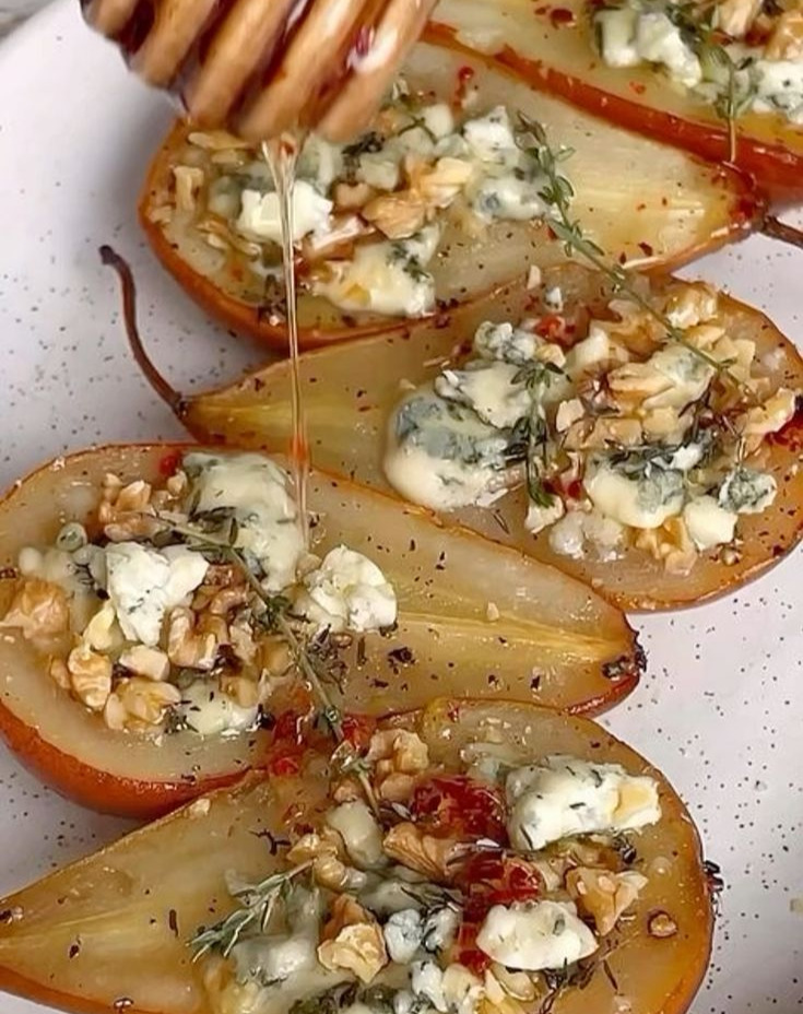 Pear and Blue Cheese Crostini