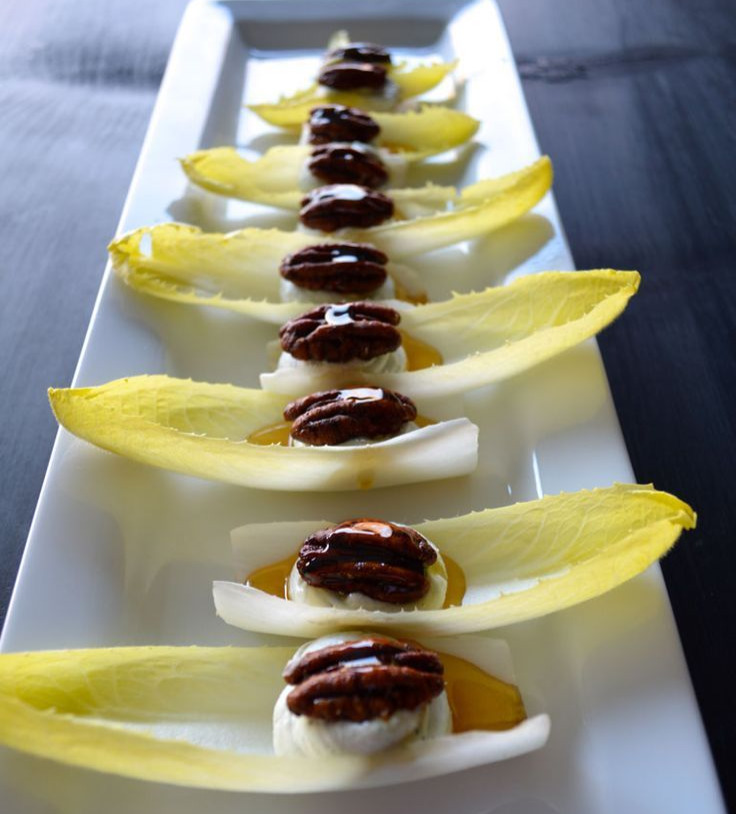 Pecan and Gorgonzola Endive Boats