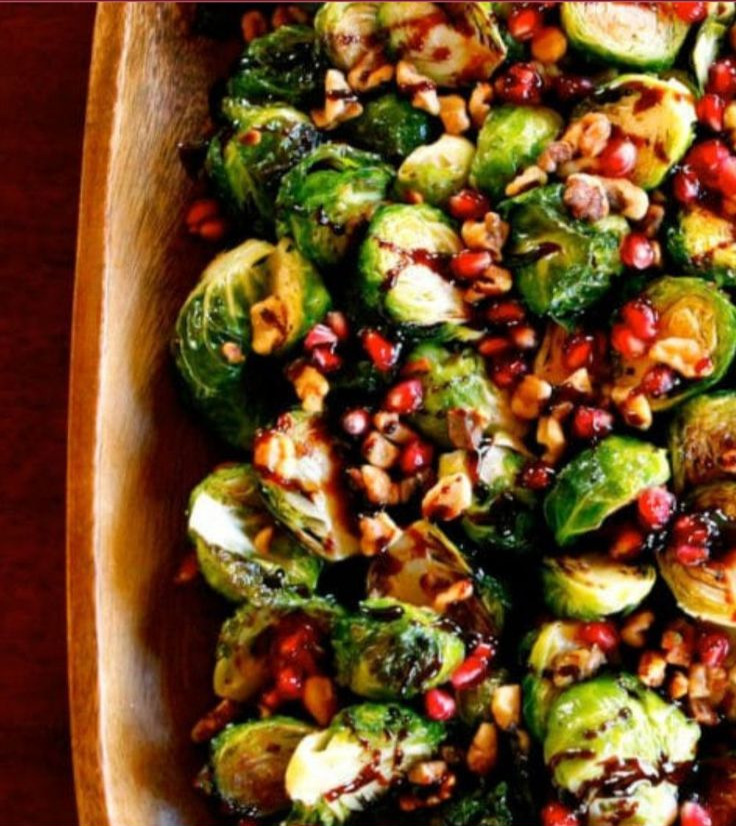 Roasted Brussels Sprouts with Pomegranate