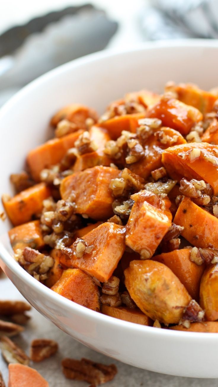 Roasted Sweet Potatoes with Pecans