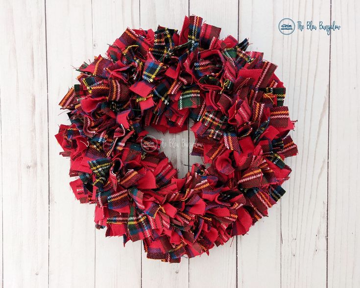 16. Plaid Fabric Wreath