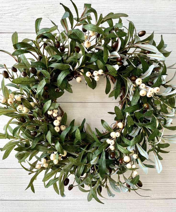 5. Rustic Olive Branch Wreath