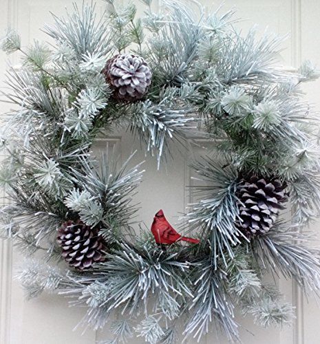 8. Snowy Pinecone Wreath