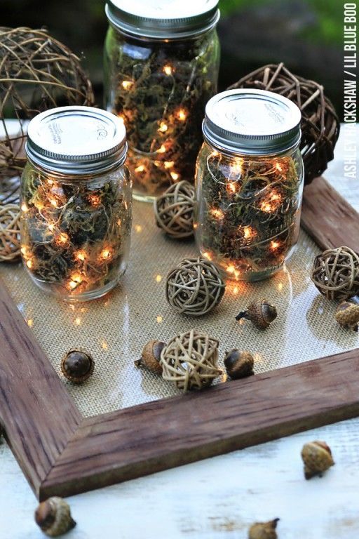 Acorn Mason Jar Lanterns