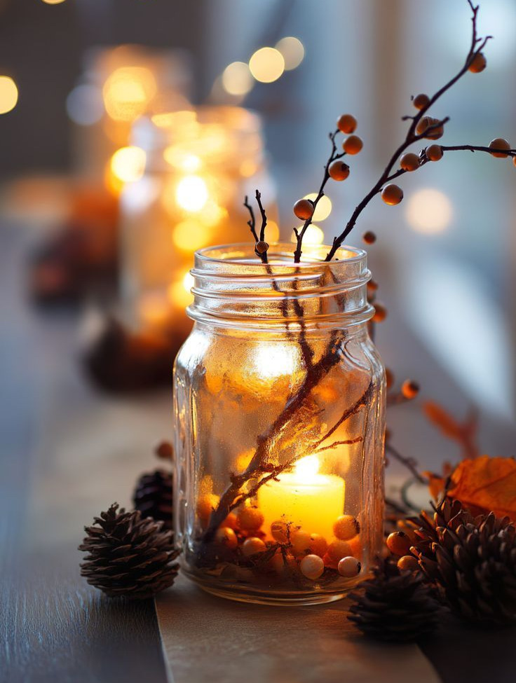 Candlelit Mason Jars