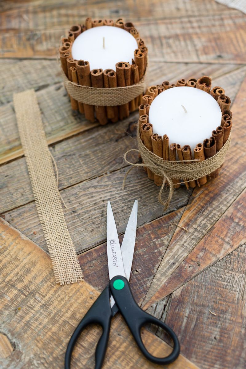 Cinnamon Stick Candle Holders