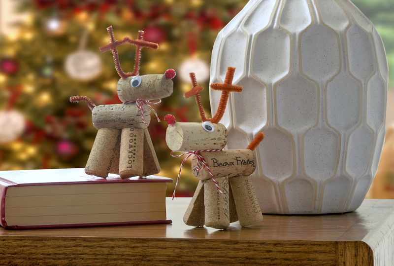 Cork Reindeer Ornaments