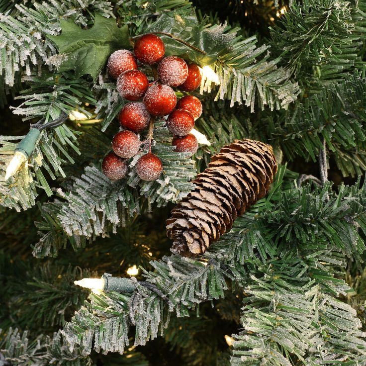 Frosted Pinecone Accents