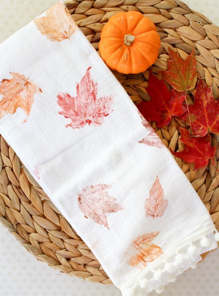 Leaf Stamped Napkins