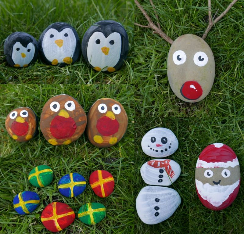 Painted Christmas Rocks