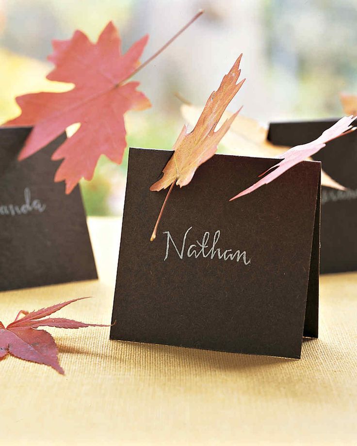 Pressed Leaf Place Cards