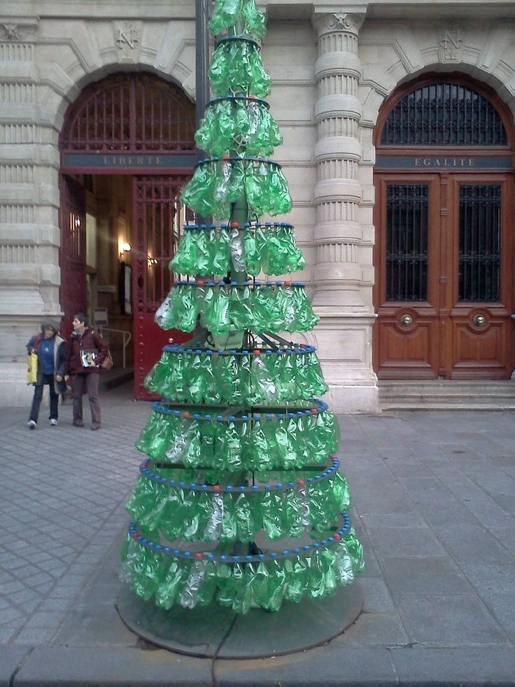 Recycled Bottle Christmas Trees