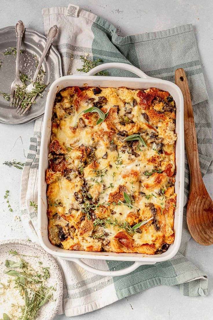 Savory Bread Pudding with Gruyère