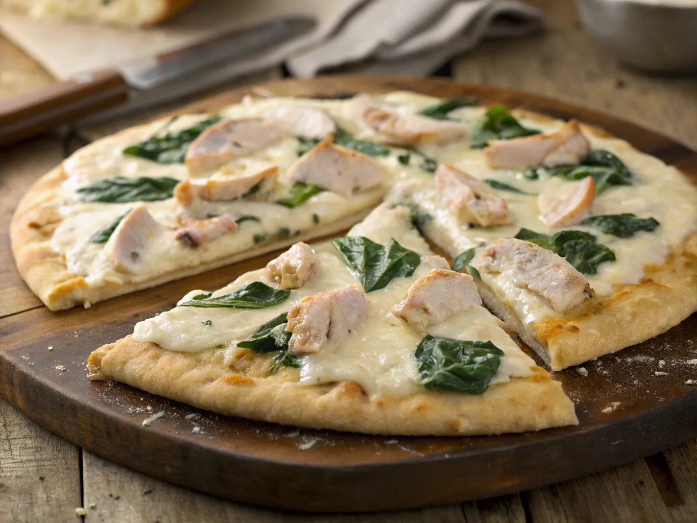 Turkey Alfredo Pizza