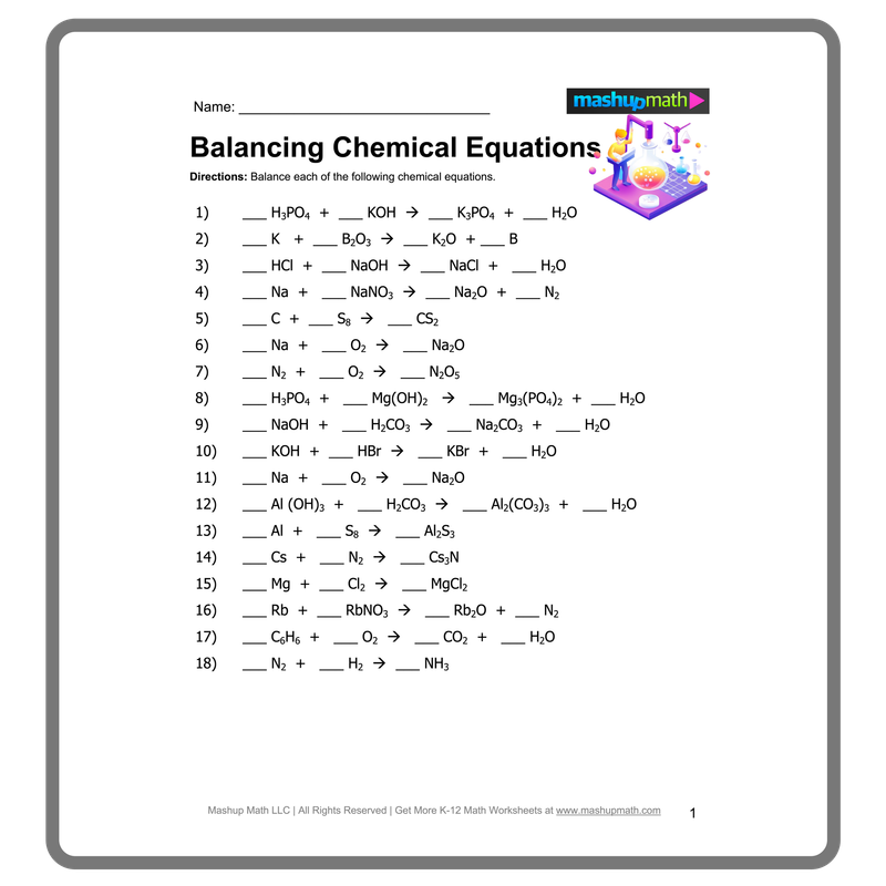 Balancing Chemical Equations