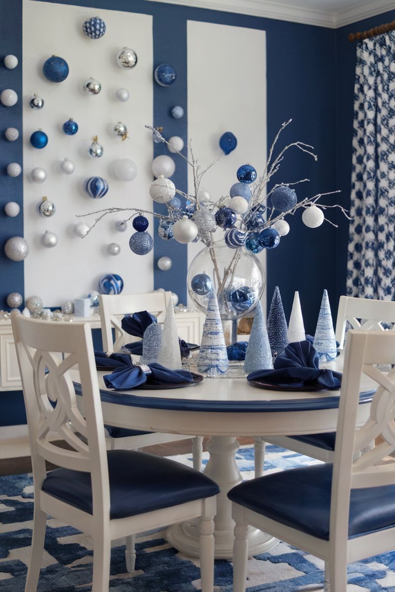 Blue and Silver Dining Chairs