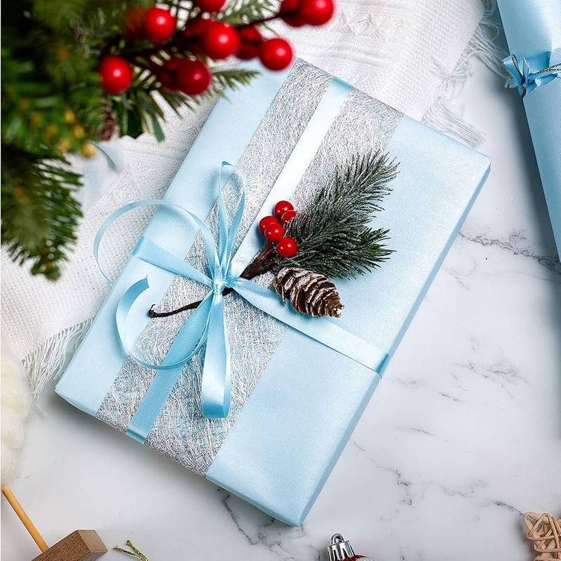 Blue and Silver Gift Wrap