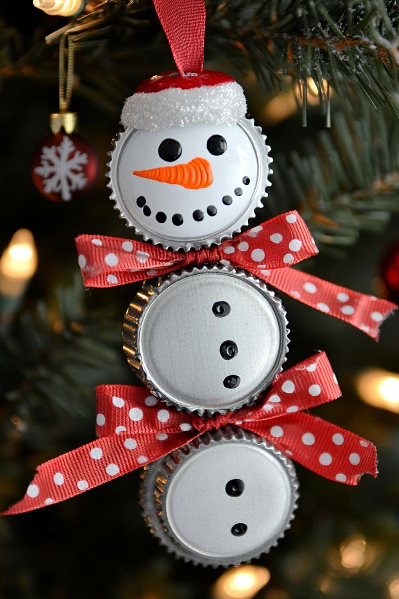 Bottle Cap Snowmen