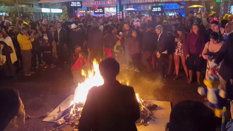 Burning Effigies in Ecuador