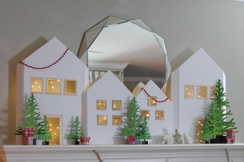 Cardboard Christmas Village