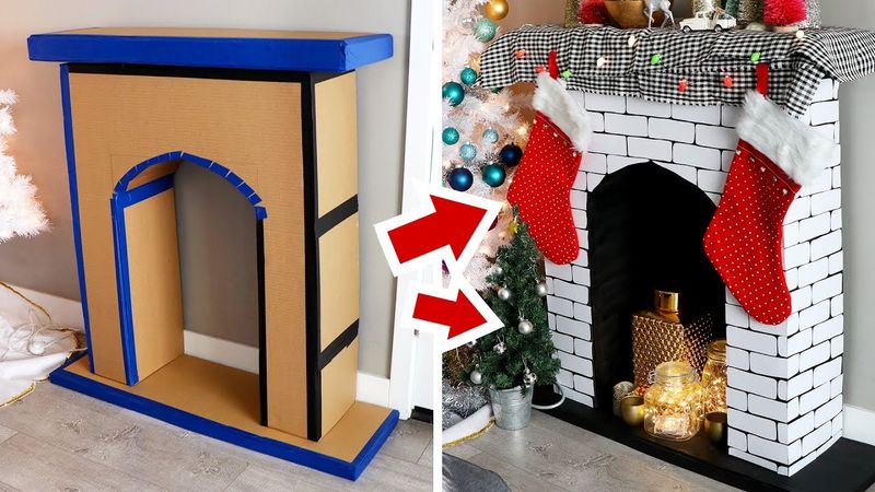 Cardboard Fireplace