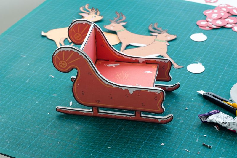 Cardboard Santa Sleigh