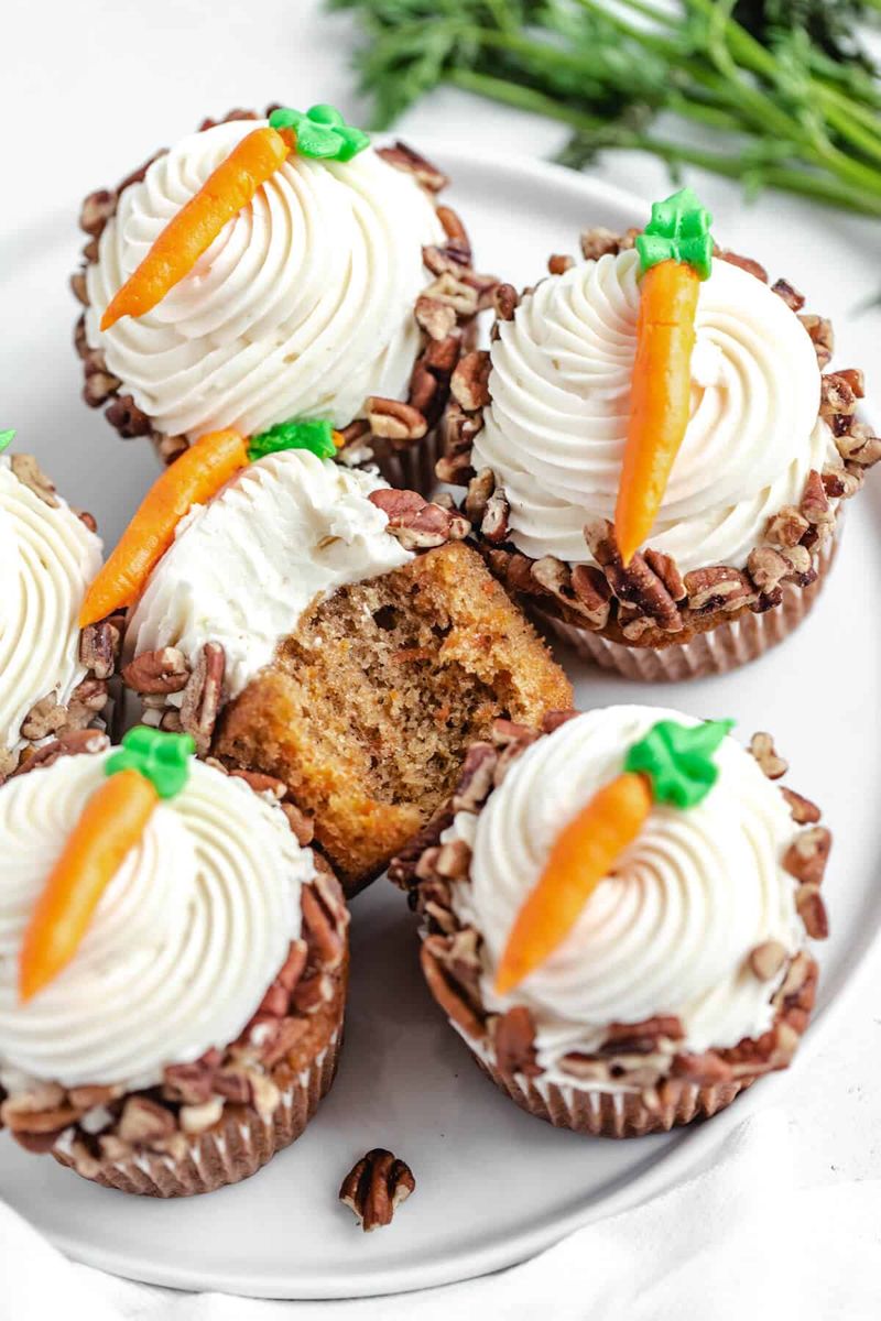 Carrot Cake Cupcakes with Cream Cheese Frosting