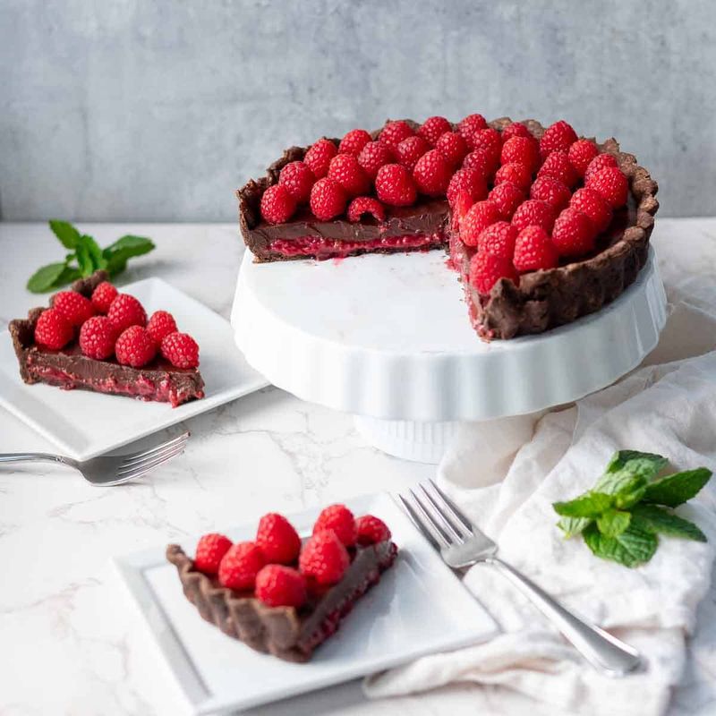 Dark Chocolate Raspberry Tart