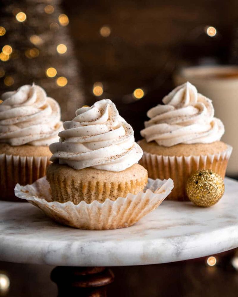 Eggnog Cupcakes with Nutmeg Buttercream