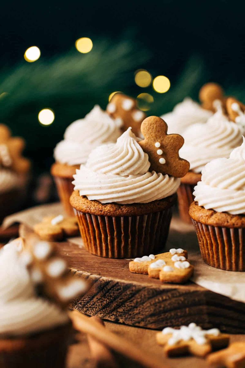 Gingerbread Cupcakes with Spiced Cream Cheese Frosting