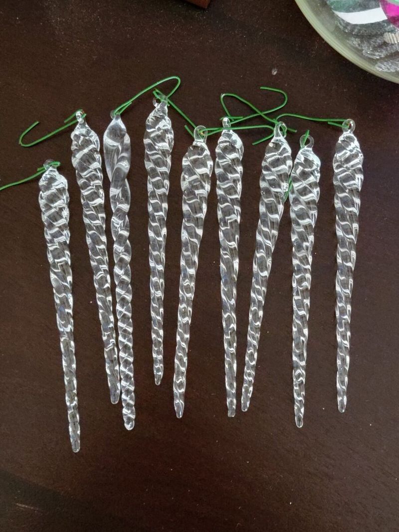 Glass Icicle Ornaments