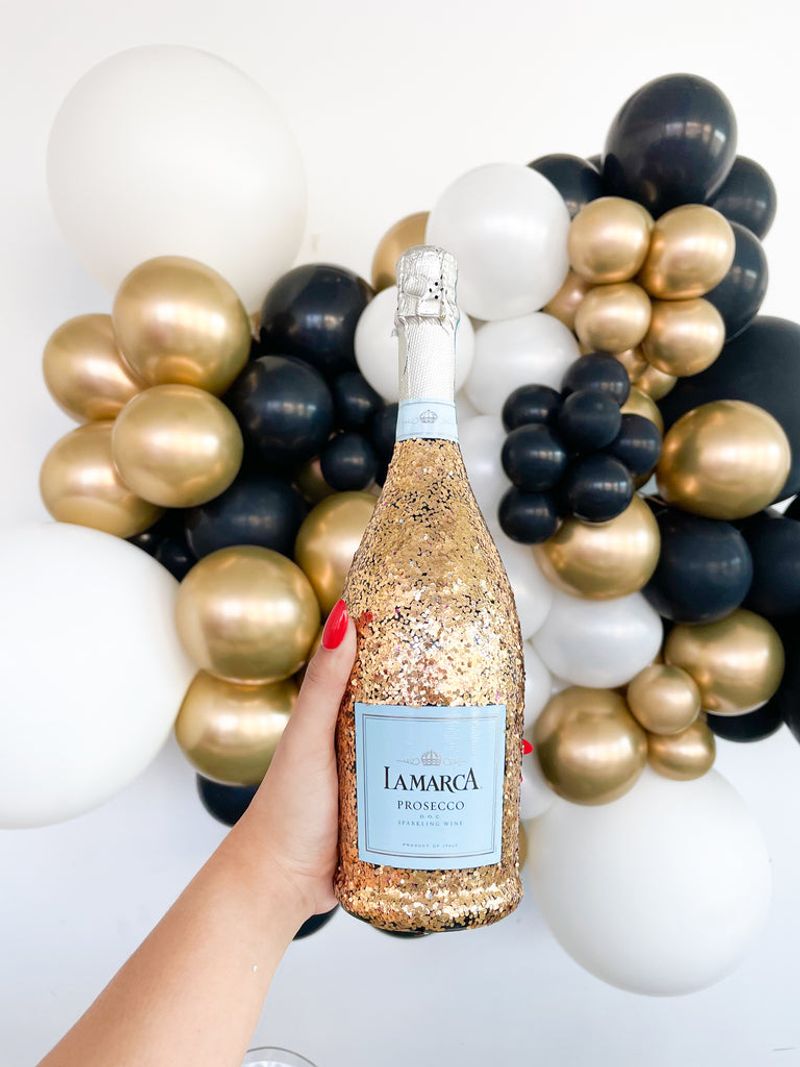 Glittery Champagne Bottles