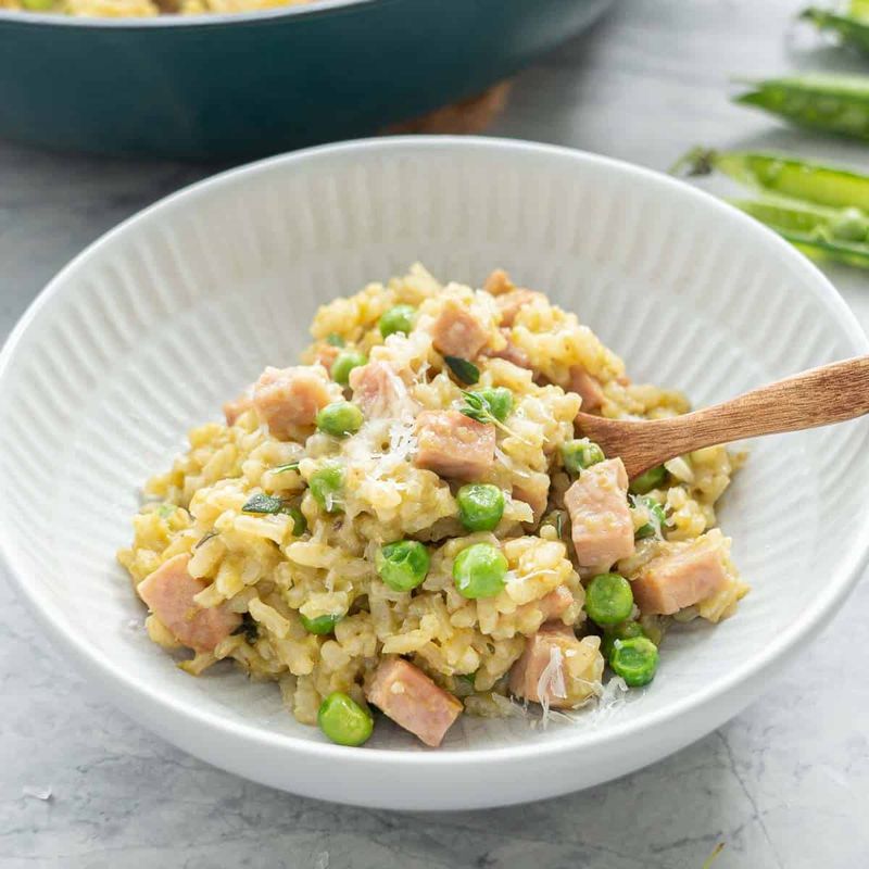 Leftover Ham and Pea Risotto