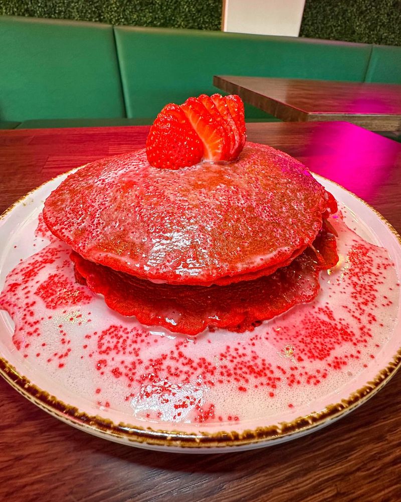 Rudolph's Red Velvet Pancakes