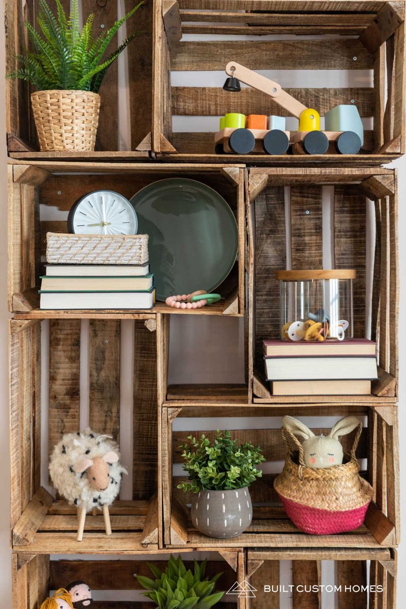 Rustic Crate Shelves