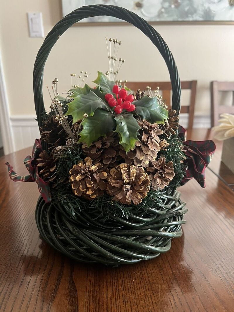 Rustic Pine Cone Basket