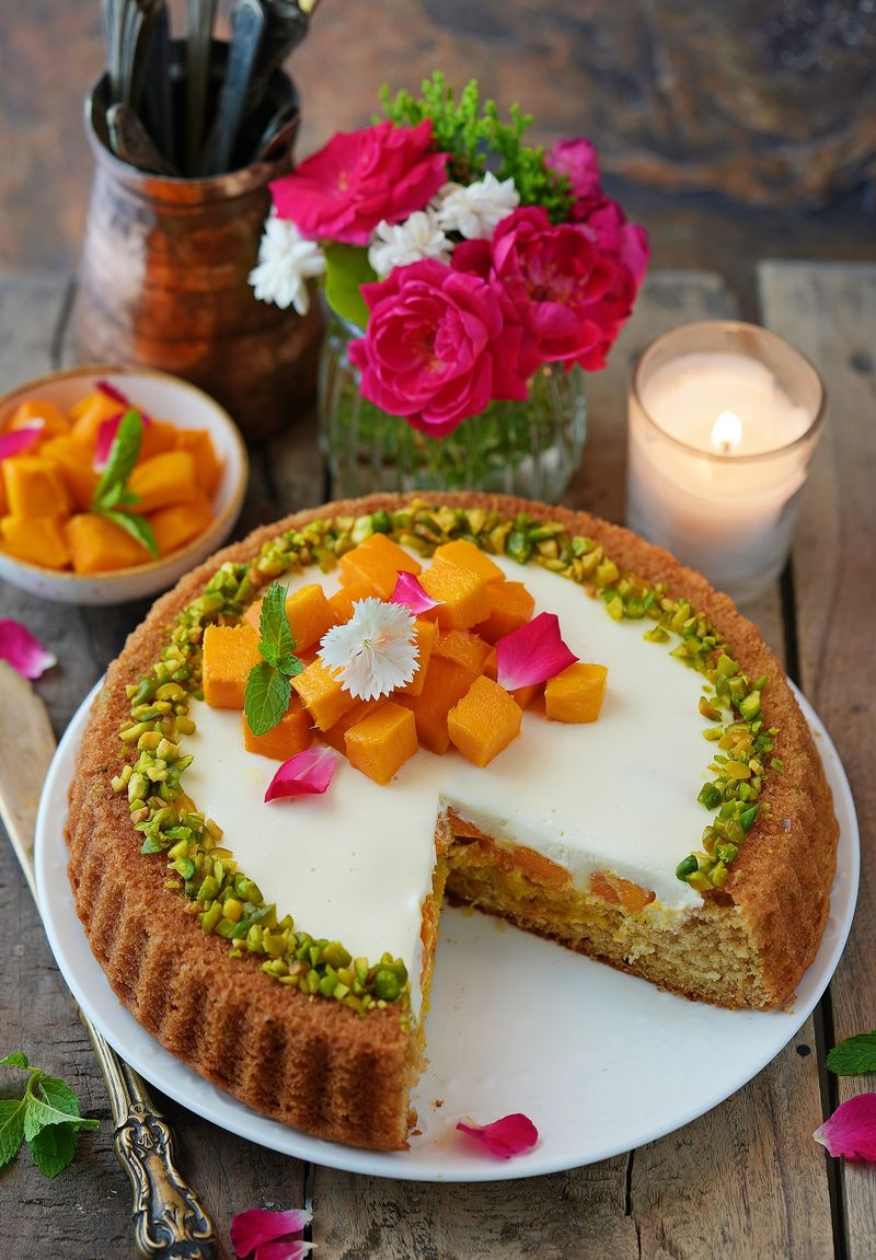 Saffron Pistachio Cake