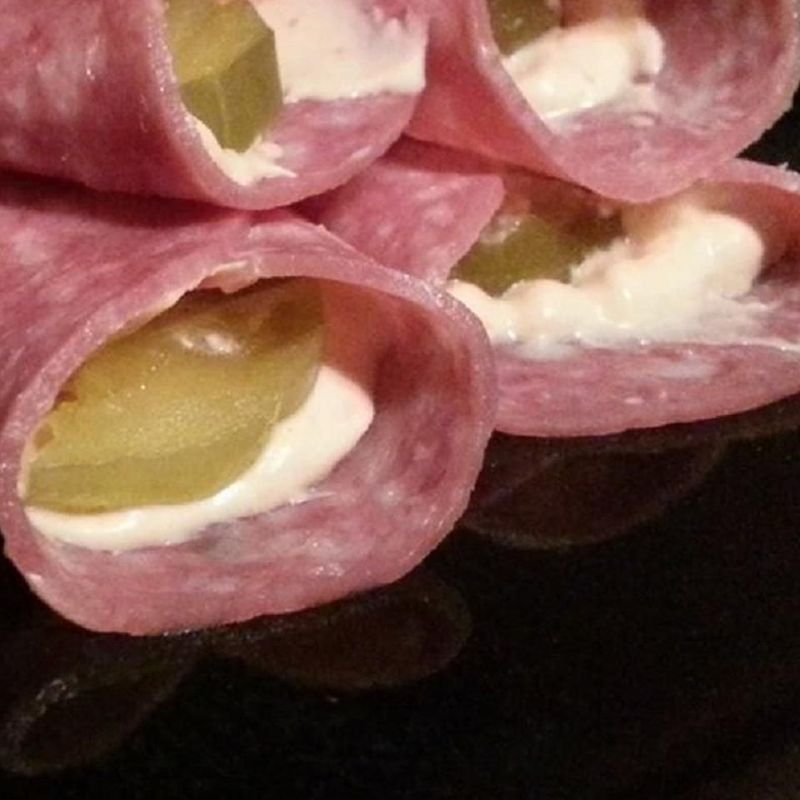 Salami and Cream Cheese Roll-Ups