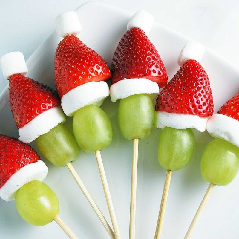 Santa Hat Fruit Skewers