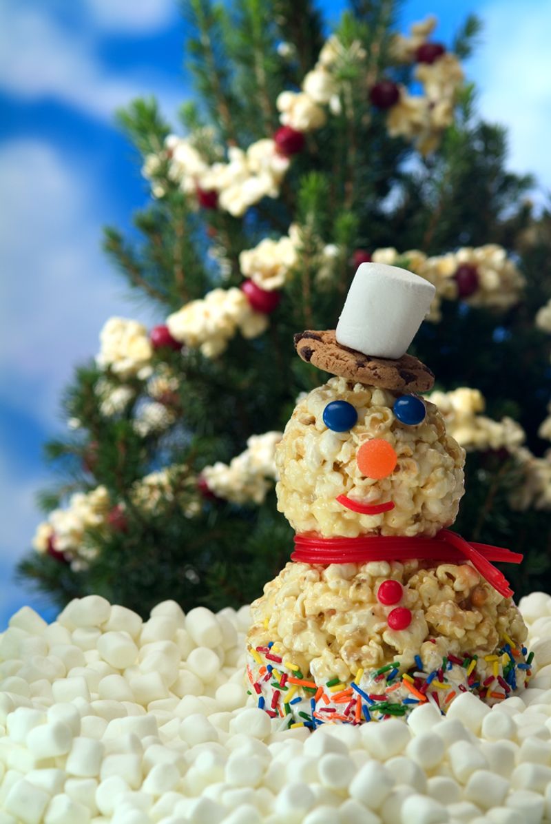 Snowman Popcorn Balls