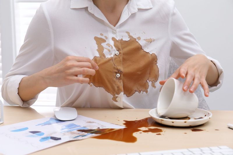 Spilling coffee on your clothes