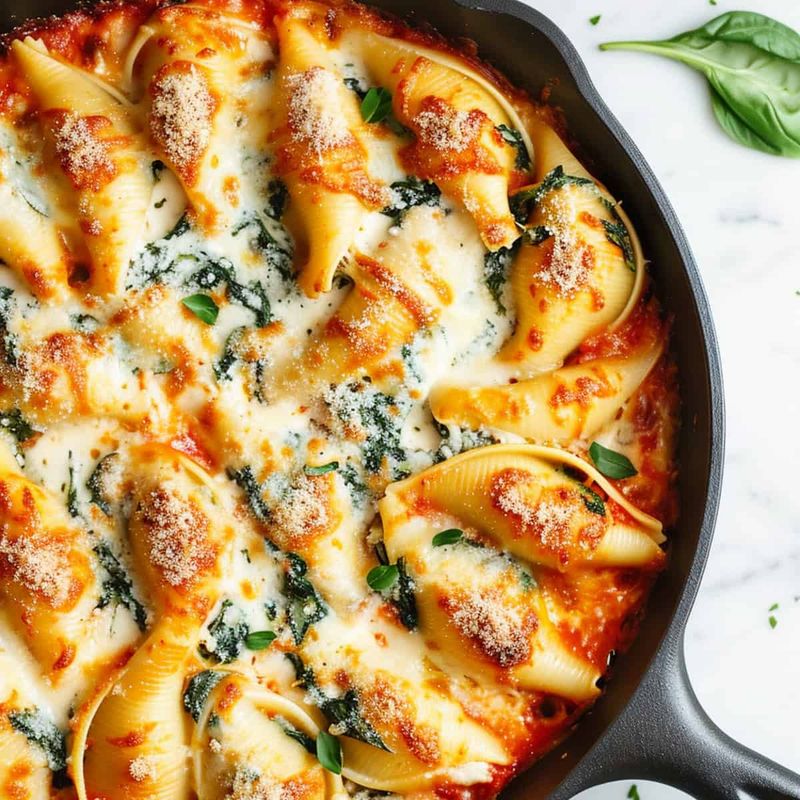 Spinach and Ricotta Stuffed Shells