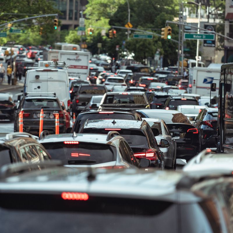 Traffic jams during rush hour