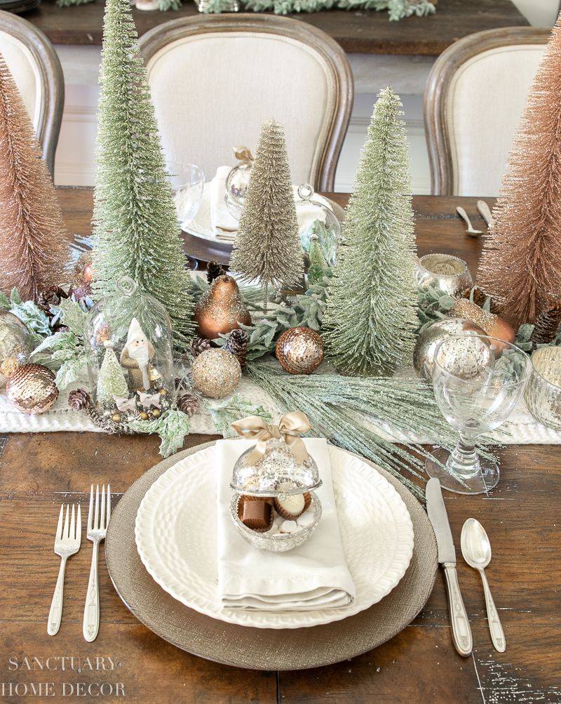 Vintage Ornament Table Centerpiece