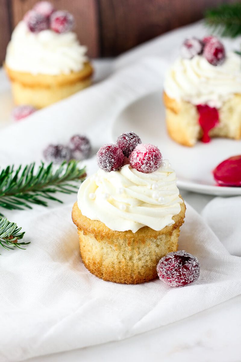 White Chocolate Cranberry Cupcakes