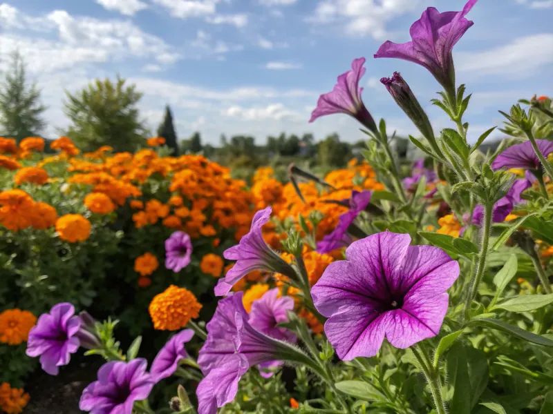 Petunias and Marigolds