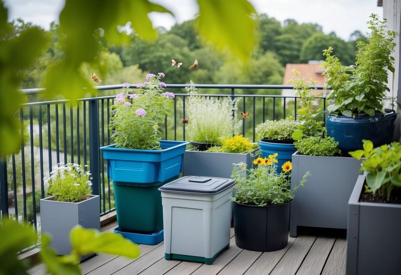 Composting in Balcony Rail Planters
