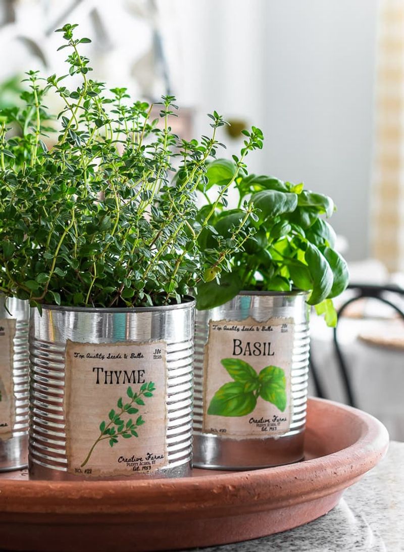 Tin Can Herb Pots